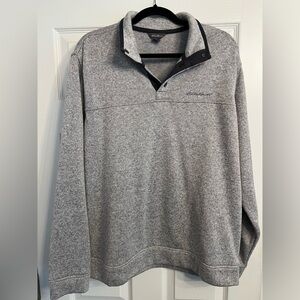 Eddie Bauer XL Men's Radiator Fleece Snap-Front Pullover (light gray)